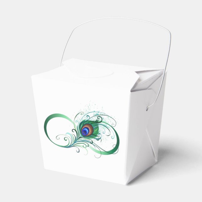 Unendlichkeitssymbol mit Peacock Feather Geschenkschachtel (Vorderseite)