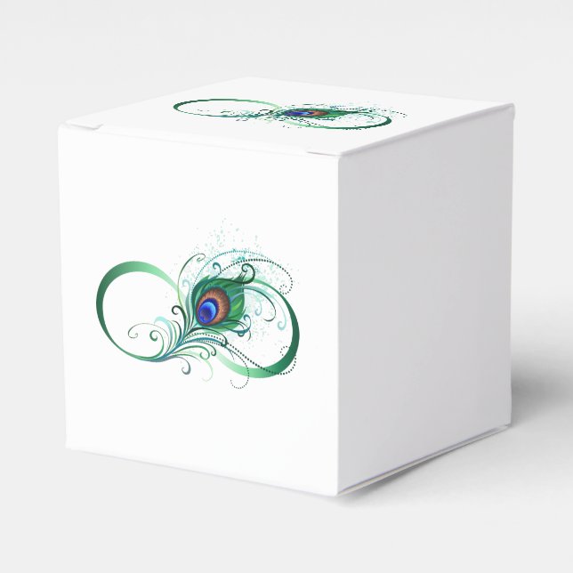 Unendlichkeitssymbol mit Peacock Feather Geschenkschachtel (Vorderseite)