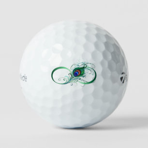 Unendlichkeitssymbol mit Peacock Feather Golfball