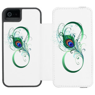 Unendlichkeitssymbol mit Peacock Feather Incipio Watson™ iPhone 5 Geldbörsen Hülle