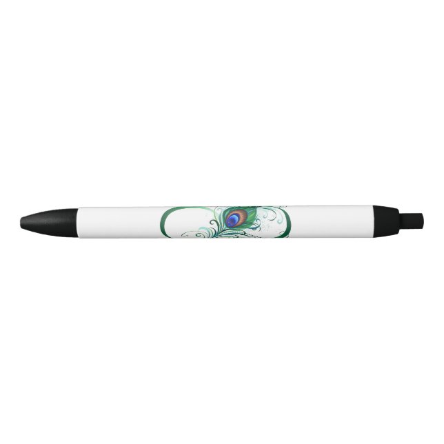 Unendlichkeitssymbol mit Peacock Feather Kugelschreiber (Vorderseite)