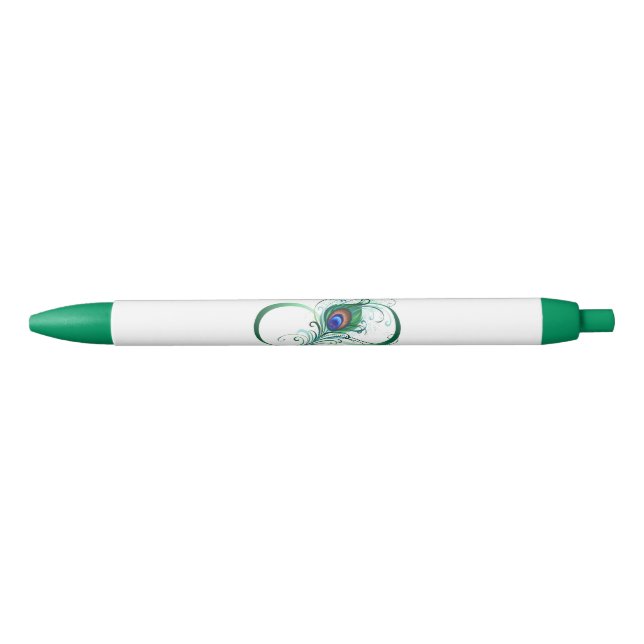 Unendlichkeitssymbol mit Peacock Feather Kugelschreiber (Vorderseite)