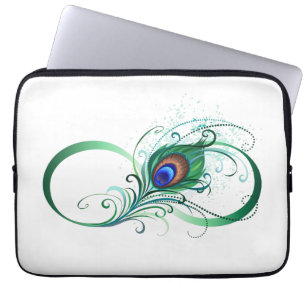 Unendlichkeitssymbol mit Peacock Feather Laptopschutzhülle