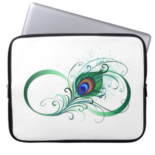 Unendlichkeitssymbol mit Peacock Feather Laptopschutzhülle