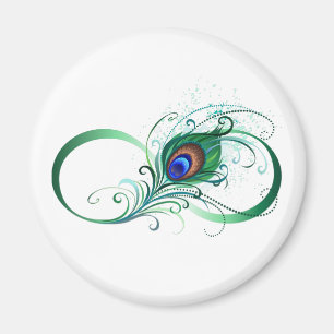 Unendlichkeitssymbol mit Peacock Feather Magnet