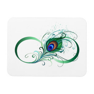 Unendlichkeitssymbol mit Peacock Feather Magnet
