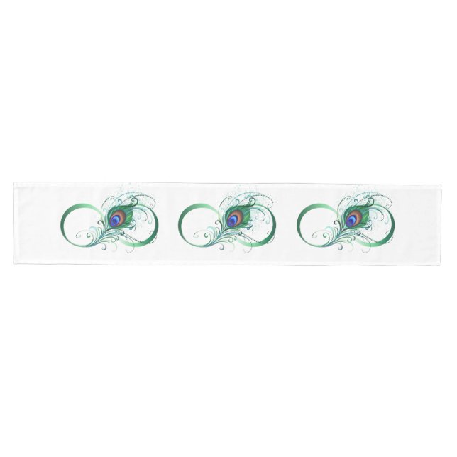 Unendlichkeitssymbol mit Peacock Feather Mittelgroßer Tischläufer (Horizontal)
