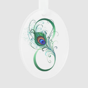 Unendlichkeitssymbol mit Peacock Feather Ornament