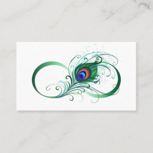 Unendlichkeitssymbol mit Peacock Feather Platzkarte