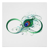 Unendlichkeitssymbol mit Peacock Feather