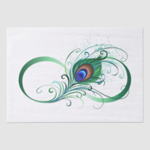 Unendlichkeitssymbol mit Peacock Feather Seidenpapier