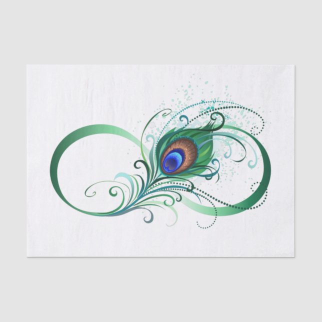 Unendlichkeitssymbol mit Peacock Feather Seidenpapier (Vorderseite)