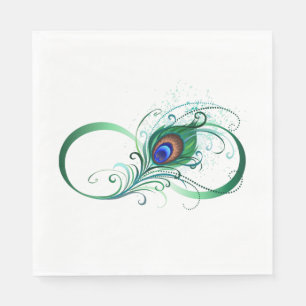 Unendlichkeitssymbol mit Peacock Feather Serviette