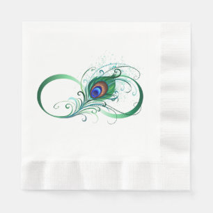 Unendlichkeitssymbol mit Peacock Feather Serviette