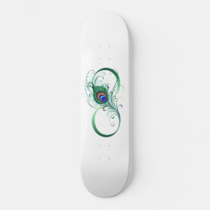 Unendlichkeitssymbol mit Peacock Feather Skateboard