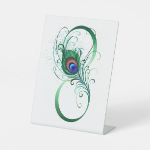 Unendlichkeitssymbol mit Peacock Feather Sockelschild