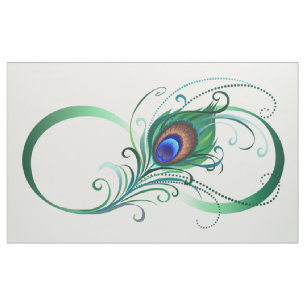 Unendlichkeitssymbol mit Peacock Feather Stoff