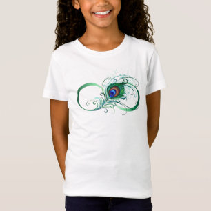 Unendlichkeitssymbol mit Peacock Feather T-Shirt