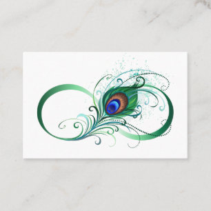 Unendlichkeitssymbol mit Peacock Feather Terminkarte
