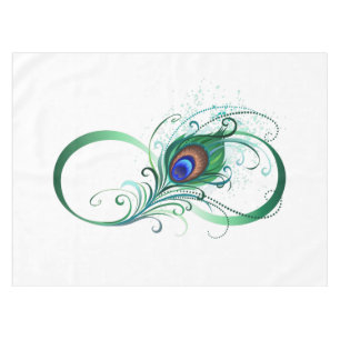 Unendlichkeitssymbol mit Peacock Feather Tischdecke
