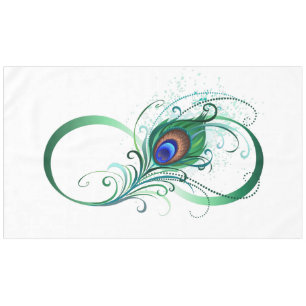 Unendlichkeitssymbol mit Peacock Feather Tischdecke
