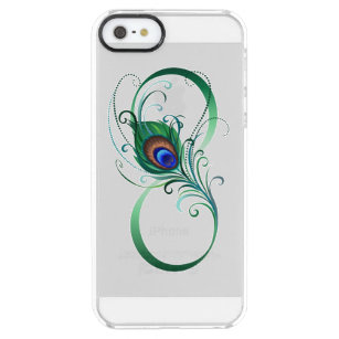 Unendlichkeitssymbol mit Peacock Feather Durchsichtige iPhone SE/5/5s Hülle