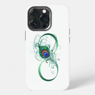 Unendlichkeitssymbol mit Pfauenfeder iPhone 13 Pro Hülle