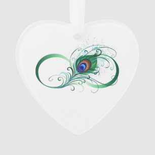 Unendlichkeitssymbol mit Pfauenfeder Ornament