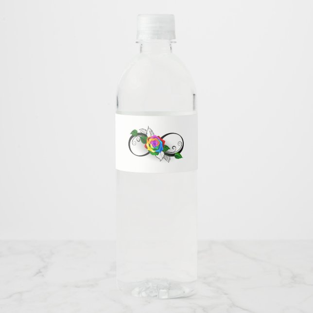 Unendlichkeitssymbol mit Rainbow-Rose (Vorderseite)