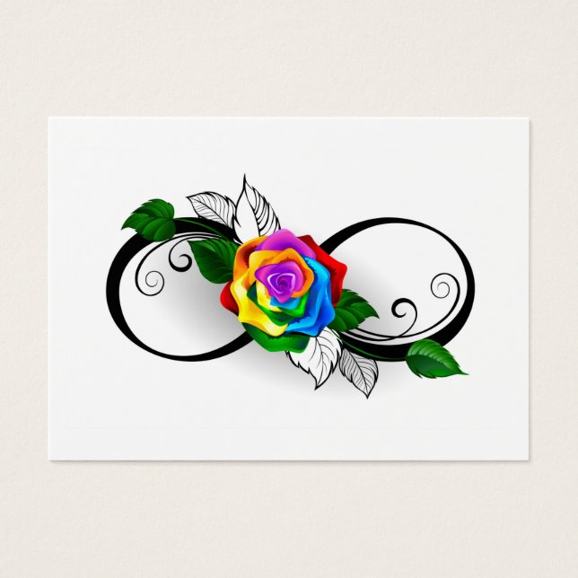 Unendlichkeitssymbol mit Rainbow-Rose (Vorderseite)