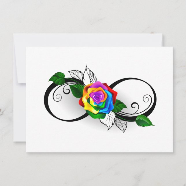 Unendlichkeitssymbol mit Rainbow-Rose (Vorderseite)