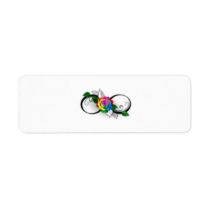 Unendlichkeitssymbol mit Rainbow-Rose