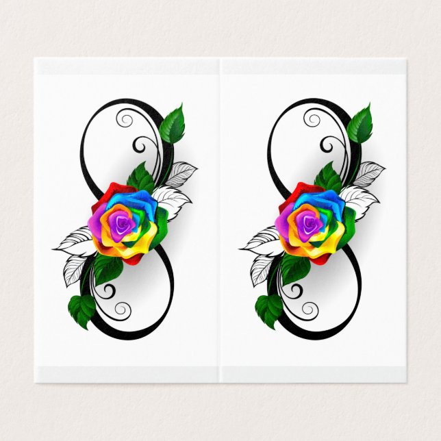 Unendlichkeitssymbol mit Rainbow-Rose (Außenseite Aufgefaltet)