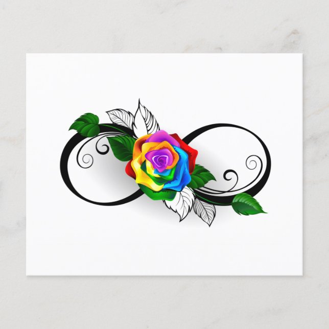 Unendlichkeitssymbol mit Rainbow-Rose (Vorderseite)