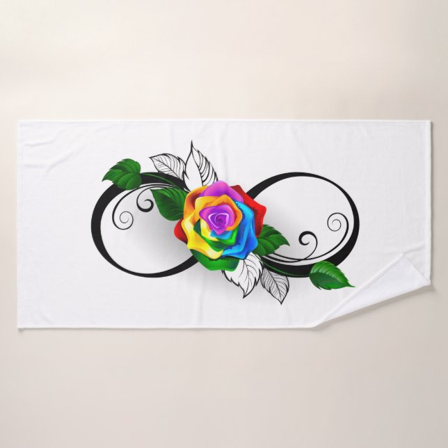Unendlichkeitssymbol mit Rainbow-Rose Badhandtuch Set (Badehandtuch)
