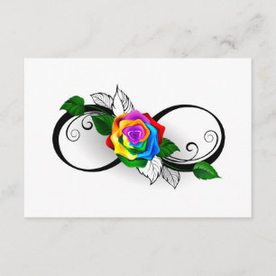 Unendlichkeitssymbol mit Rainbow-Rose Begleitkarte