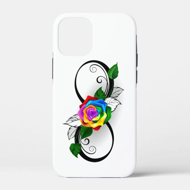 Unendlichkeitssymbol mit Rainbow-Rose Case-Mate iPhone Hülle (Rückseite)