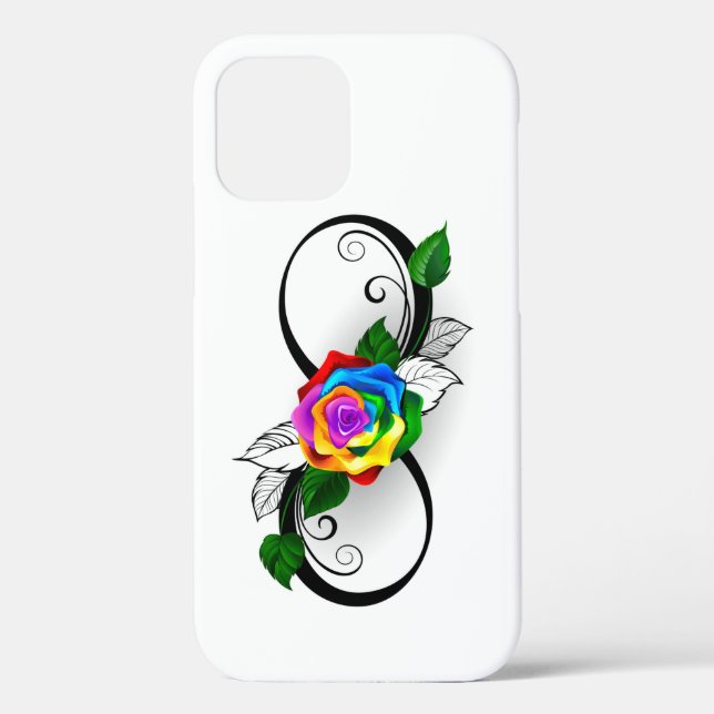 Unendlichkeitssymbol mit Rainbow-Rose Case-Mate iPhone Hülle (Rückseite)