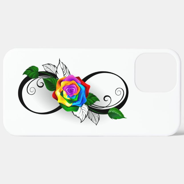 Unendlichkeitssymbol mit Rainbow-Rose Case-Mate iPhone Hülle (Hinten (horizontal))