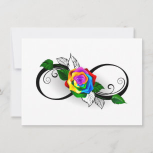 Unendlichkeitssymbol mit Rainbow-Rose Dankeskarte