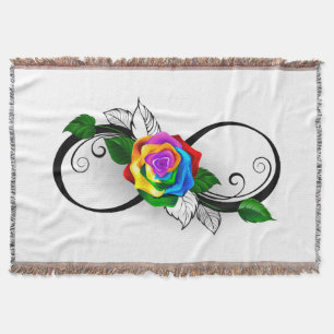 Unendlichkeitssymbol mit Rainbow-Rose Decke