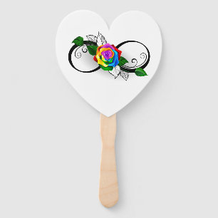 Unendlichkeitssymbol mit Rainbow-Rose Fächer