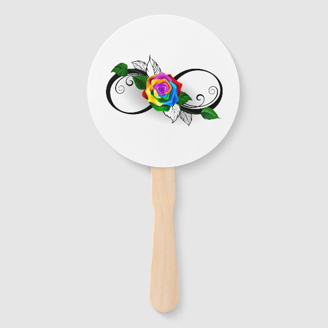 Unendlichkeitssymbol mit Rainbow-Rose Fächer (Vorderseite)
