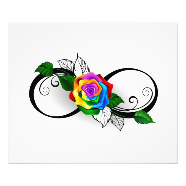 Unendlichkeitssymbol mit Rainbow-Rose Fotodruck (Vorne)