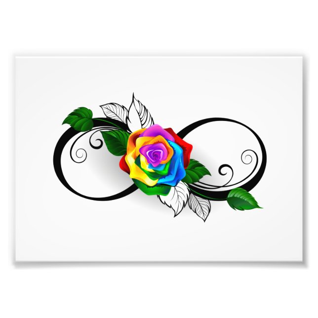 Unendlichkeitssymbol mit Rainbow-Rose Fotodruck (Vorne)