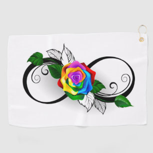 Unendlichkeitssymbol mit Rainbow-Rose Golfhandtuch