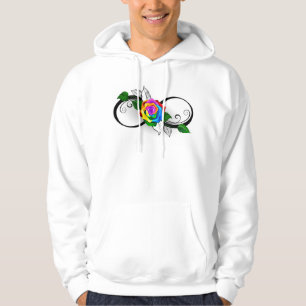 Unendlichkeitssymbol mit Rainbow-Rose Hoodie