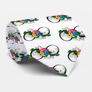 Unendlichkeitssymbol mit Rainbow-Rose Krawatte