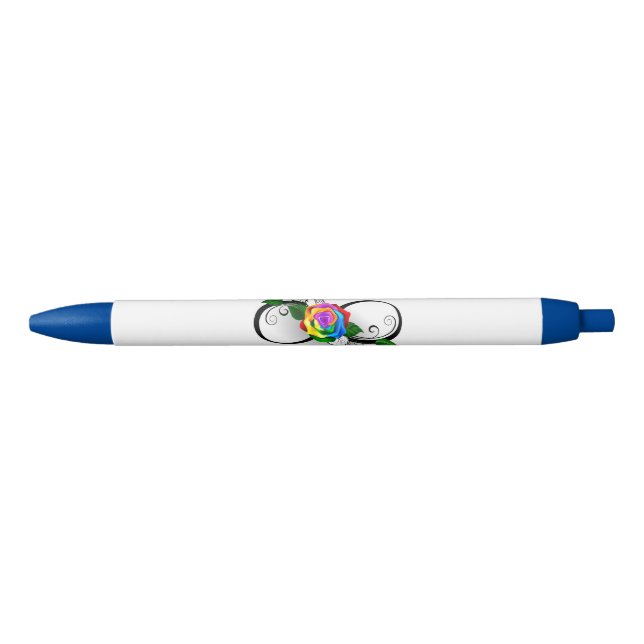 Unendlichkeitssymbol mit Rainbow-Rose Kugelschreiber (Vorderseite)