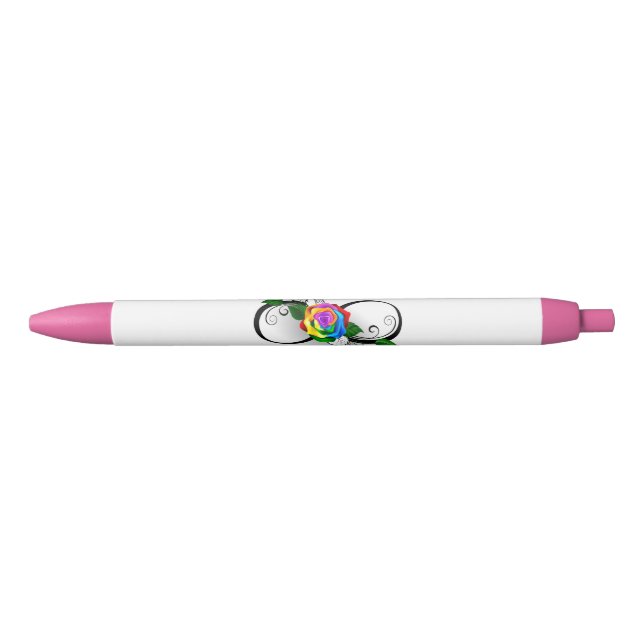 Unendlichkeitssymbol mit Rainbow-Rose Kugelschreiber (Vorderseite)